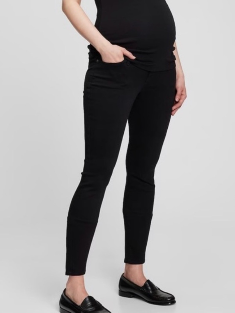 2 PAIR: Black GAP Maternity Slim skinny jeans - 29 long